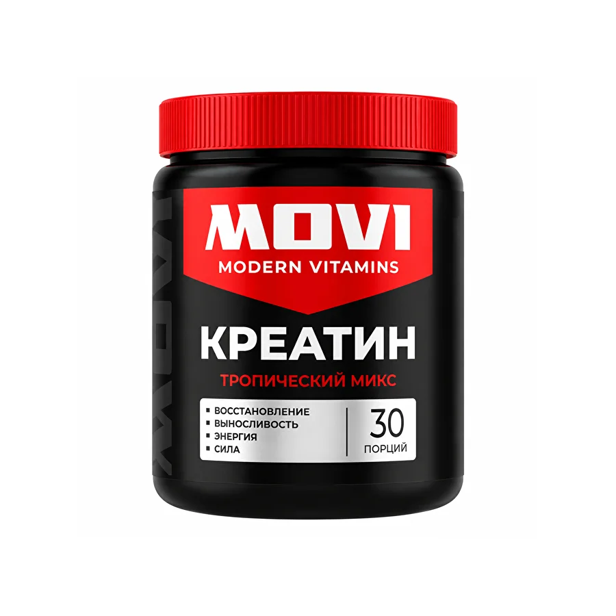 MOVI Креатин моногидрат, Тропический микс, 200 г, 30 порций