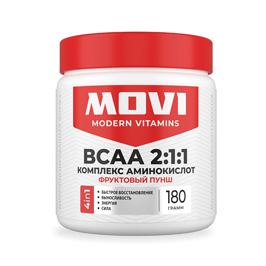 MOVI BCAA 2:1:1, Фруктовый пунш, 180 г, 30 порций