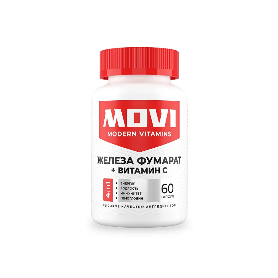 MOVI Железо Фумарат + витамин С, 60 капсул