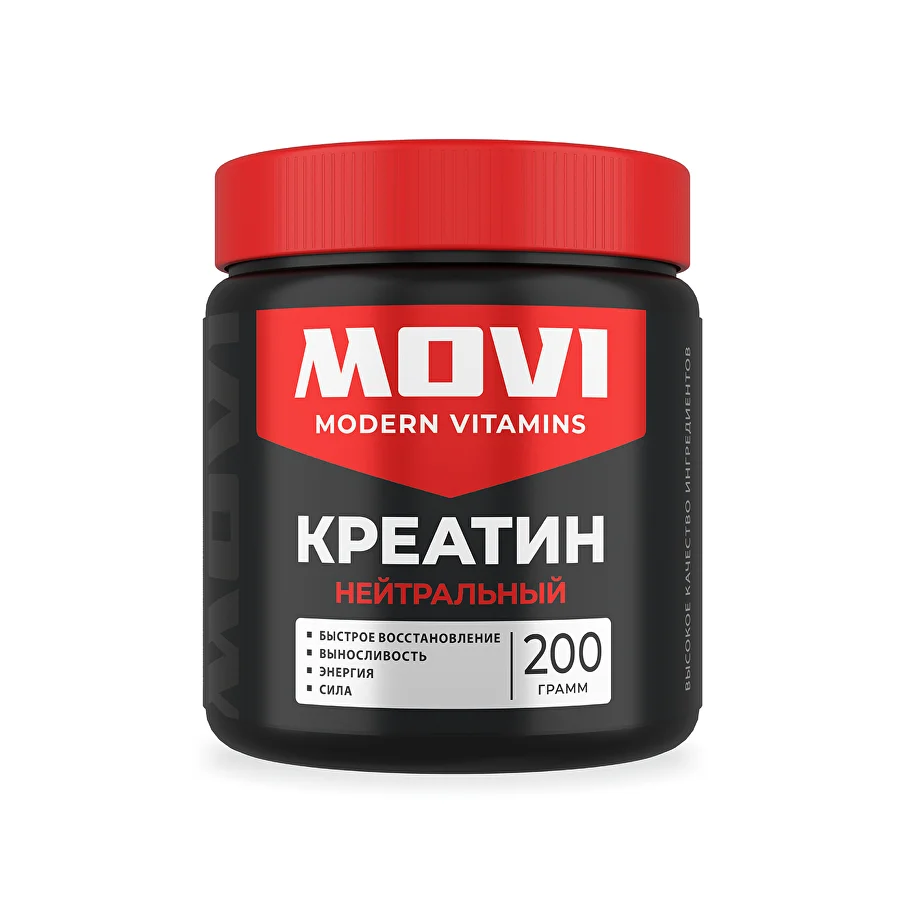 MOVI Креатин моногидрат, Нейтральный, 200 г, 30 порций