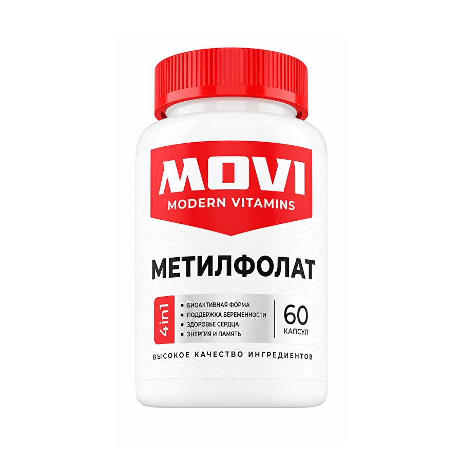 MOVI Метилфолат 400 мкг, 60 капсул