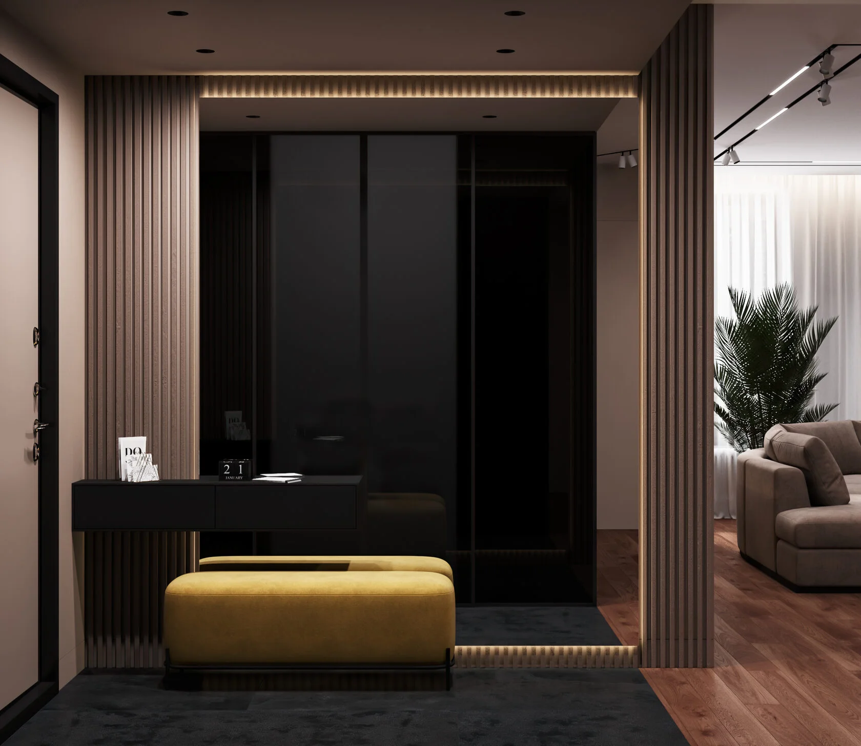 Дизайн коридора в однокомнатной квартире (70 фото)