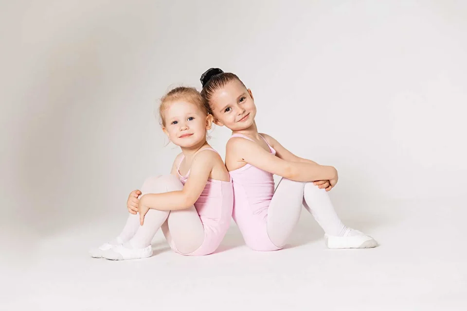 Young girl at her first ballet class in Dubai