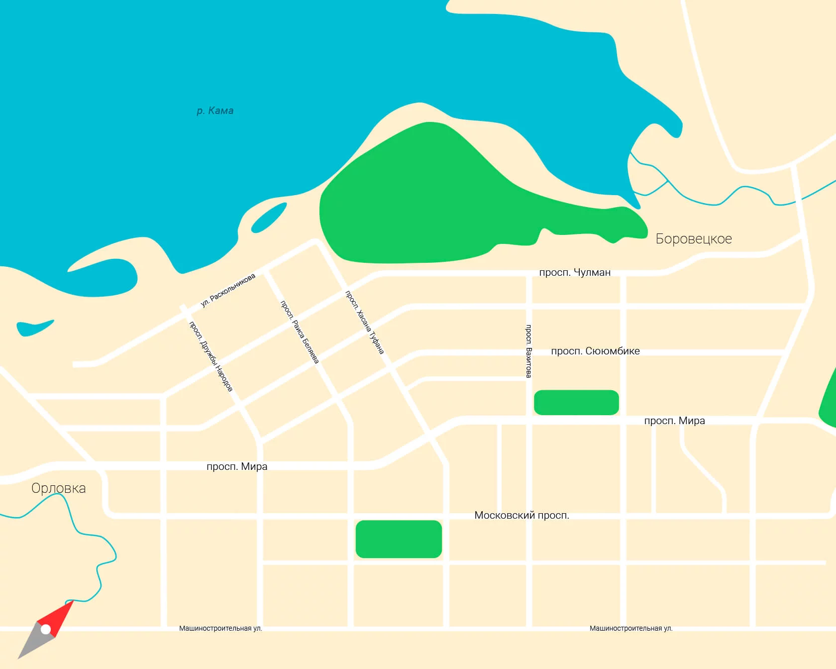 Интерактивная карта города Набережные Челны