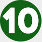 Зеленый круг с цифрой 10 посередине 