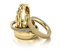 Парные обручальные кольца из белого золота - ювелирная дизайн студияВиктора Шадрина