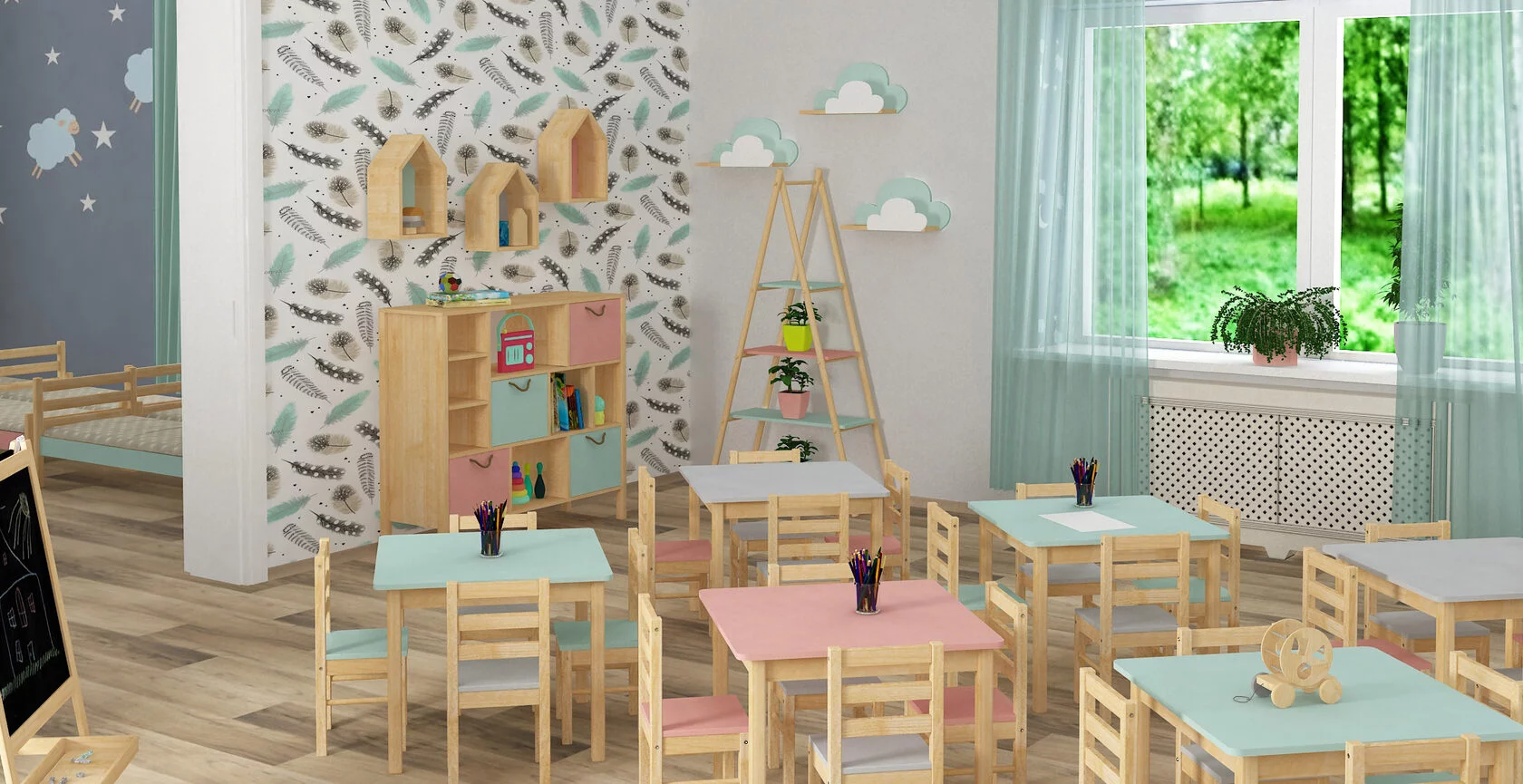 Удобная кухонная мебель для детских садов
