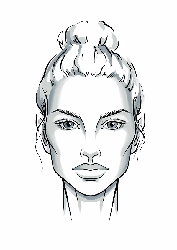 Fashion woman face sketch Royalty Free Vector Image