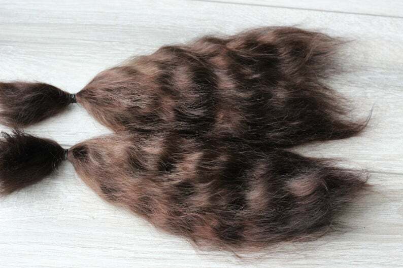 Mohair Doll Hair color alder 8-11" in 0.35 oz locks angora DIY baby reborn 