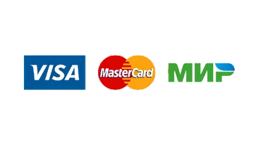 Логотипы платежных систем МИР; VISA International; Mastercard Worldwide; JCB.