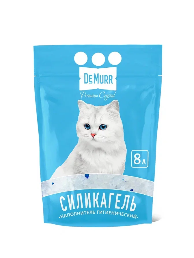 Упаковка кошачьего силикагелевого наполнителя Premium Crystal, 8 литров
