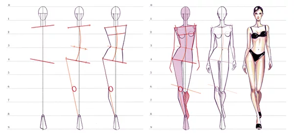 Human figure line drawing in AutoCAD file. - Cadbull