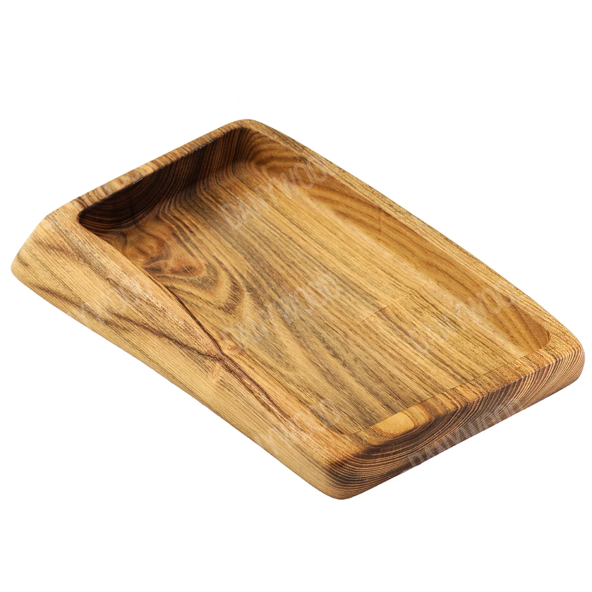Деревянная текстурированная тарелка -блюдо из древесины сосны 39 см. T22
